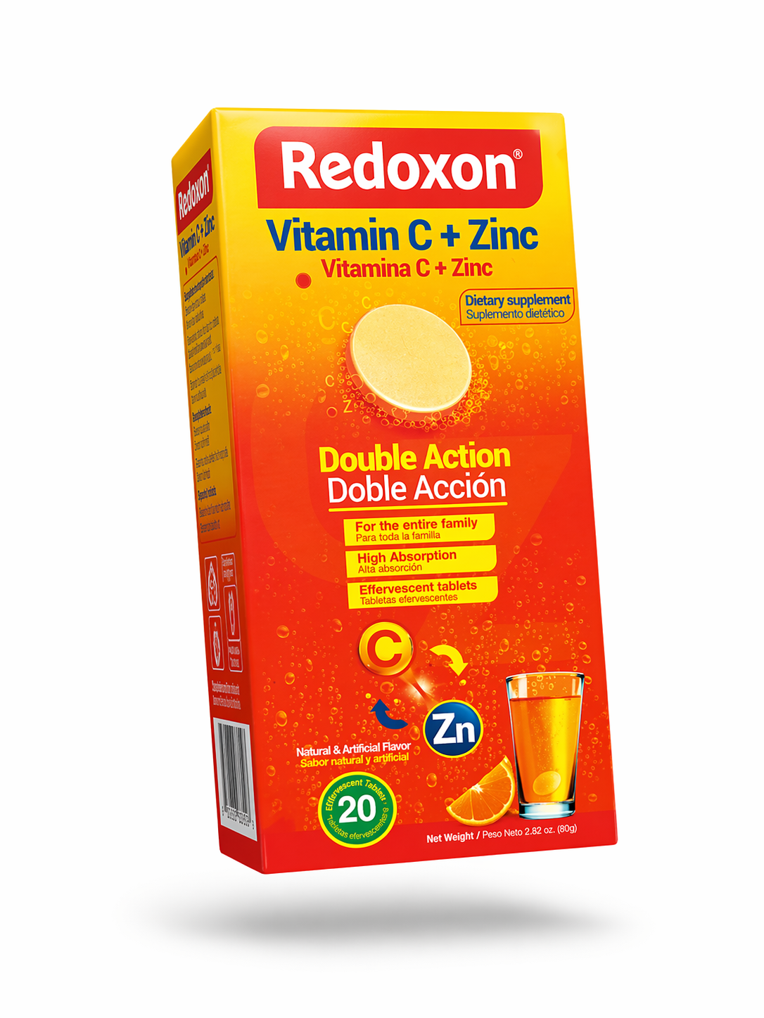 Redoxon Vitamina C + Zinc Doble Acción – 20 Tabletas Tabletas Efervescentes