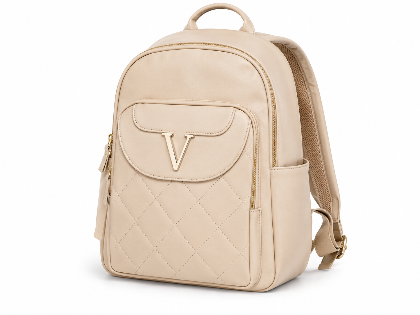 V - Mochila acolchada - Beige - (🚚Proveedor local)