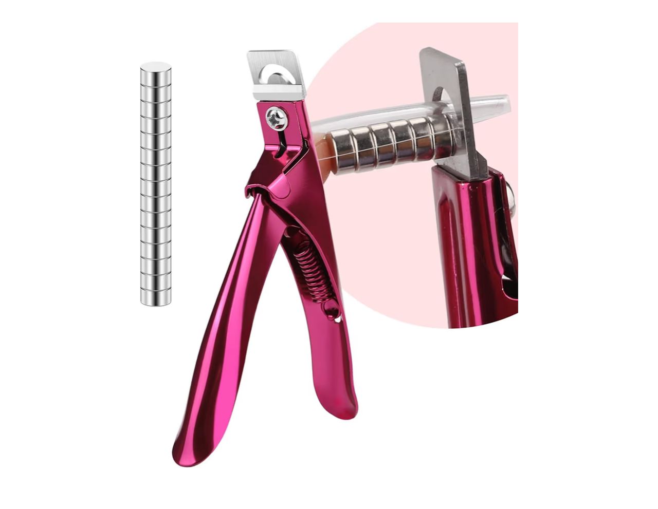 Aacortador de Tips para Uñas - Rosa Metálico