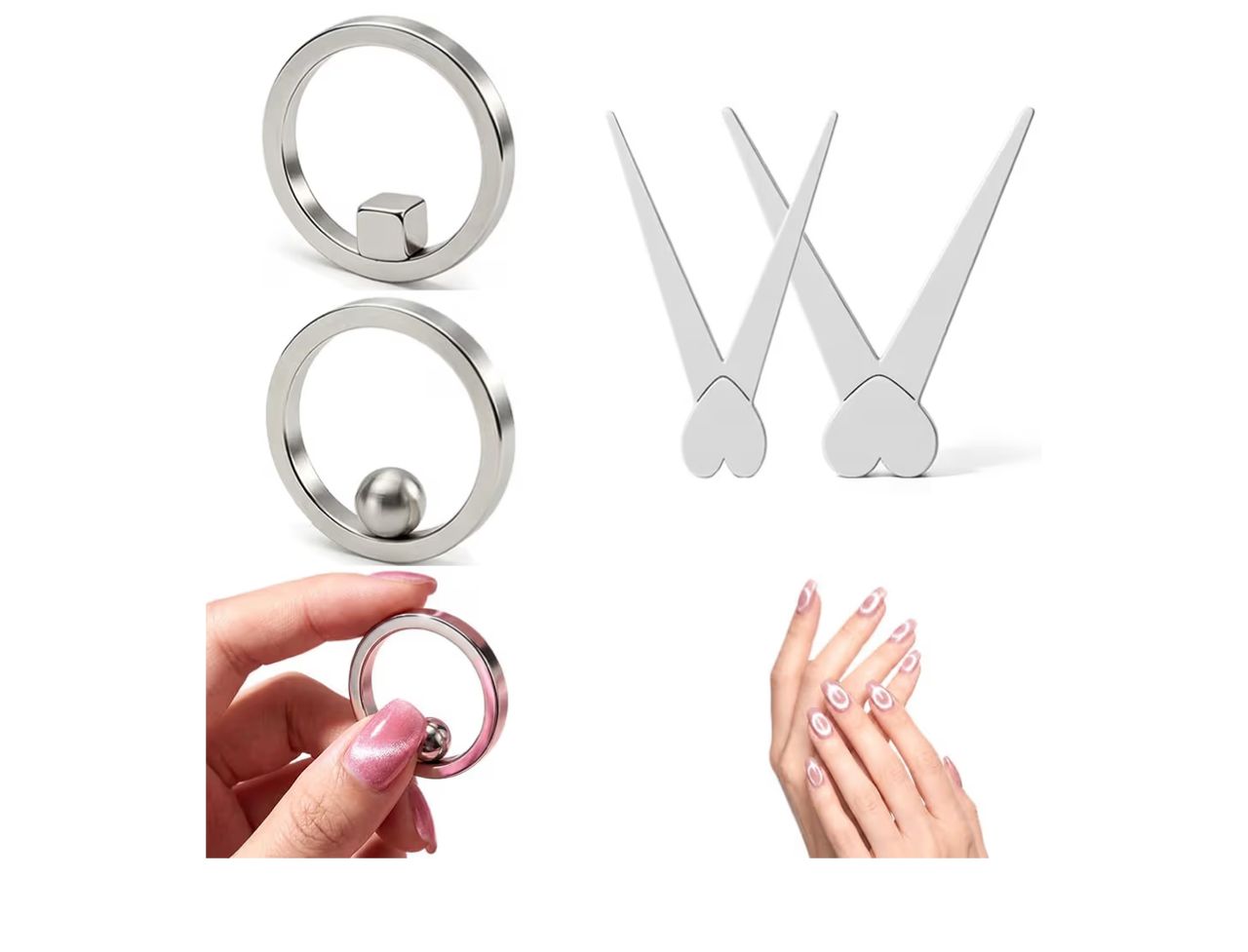 Imán para Uñas Ojo de Gato - Set Metálico
