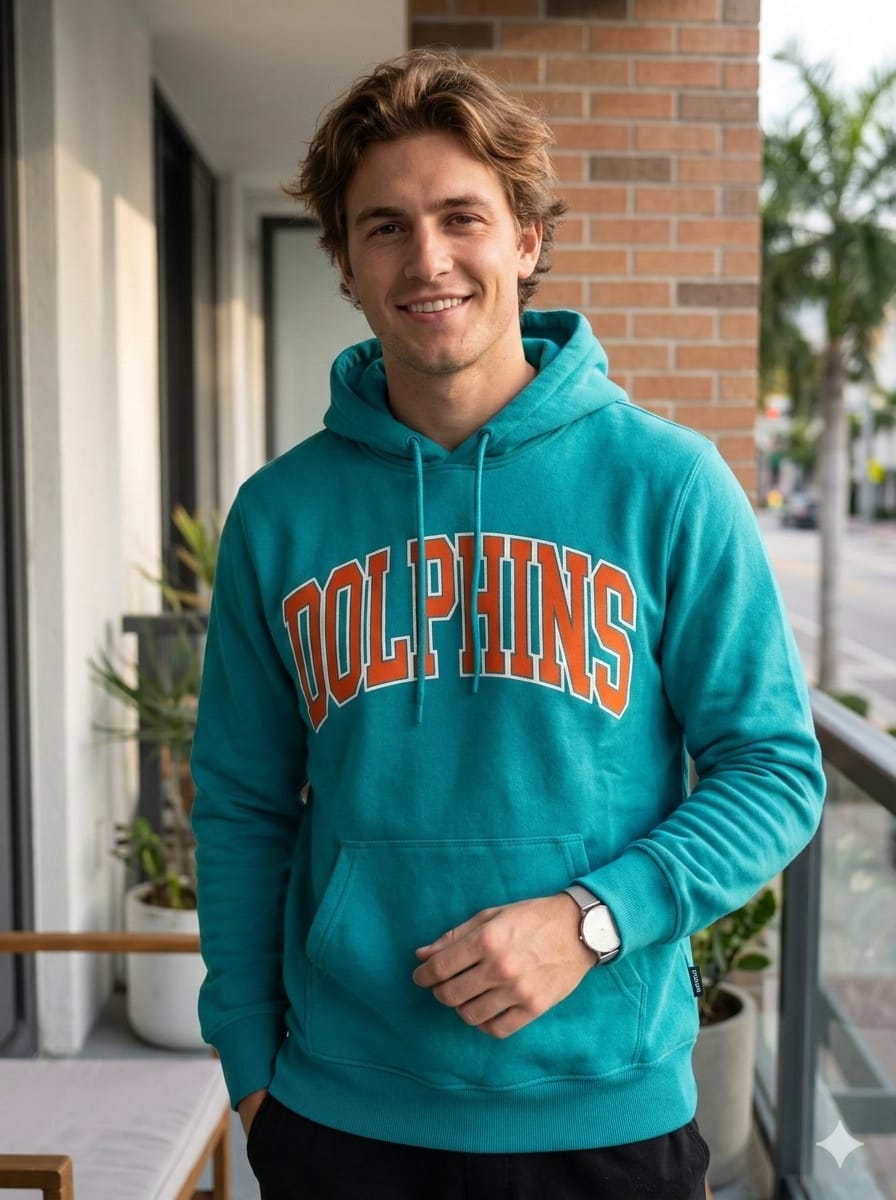 Sudadera con Capucha Dolphins Verde – Diseño Deportivo Moderno Tallas M(1) L(1)