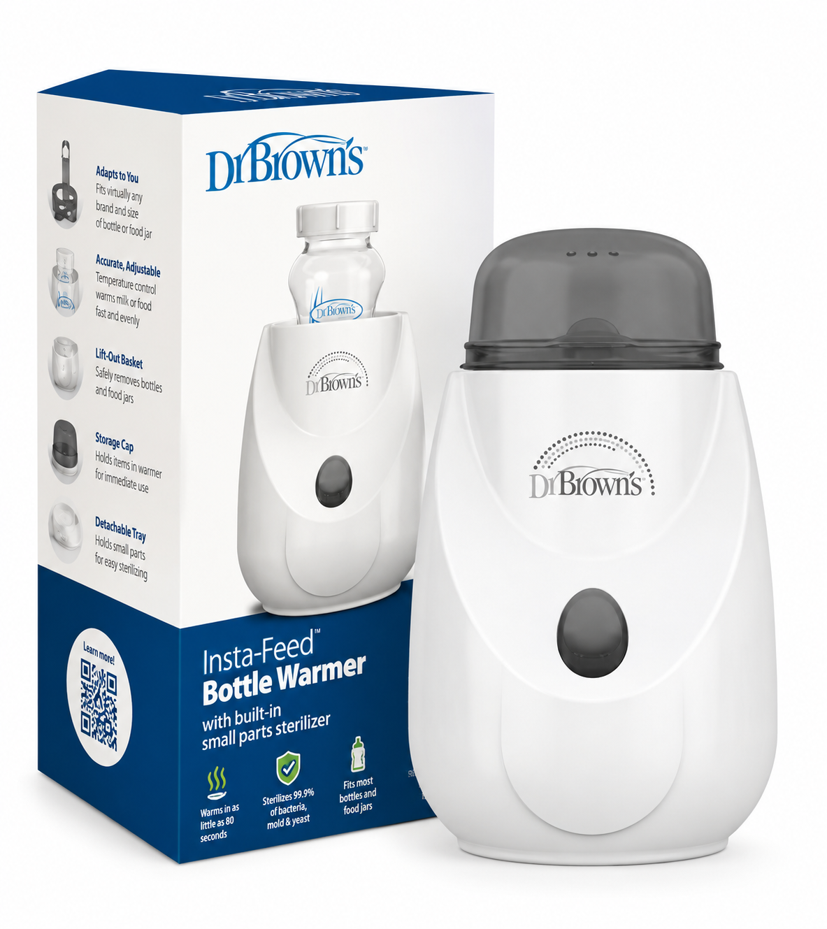 Dr. Brown's - Calentador de Biberones Insta-Feed - Con Esterilizador Integrado