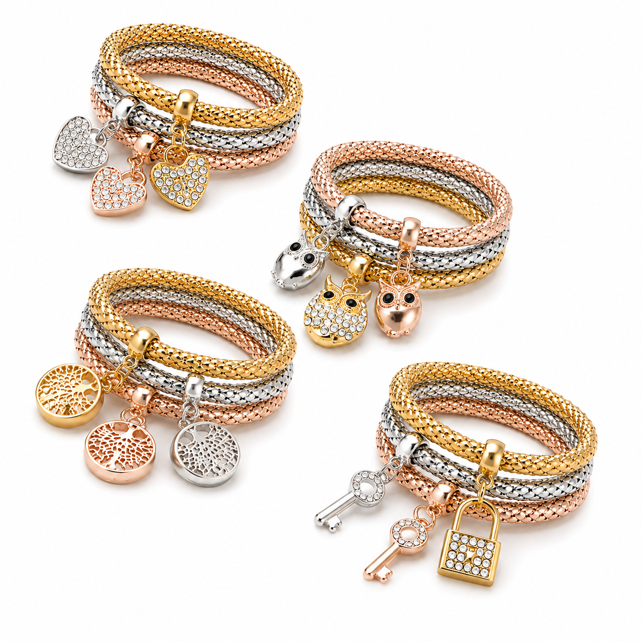 DESIGNICE - 4 Pulseras de Material Ultraligero - Superficie Lisa