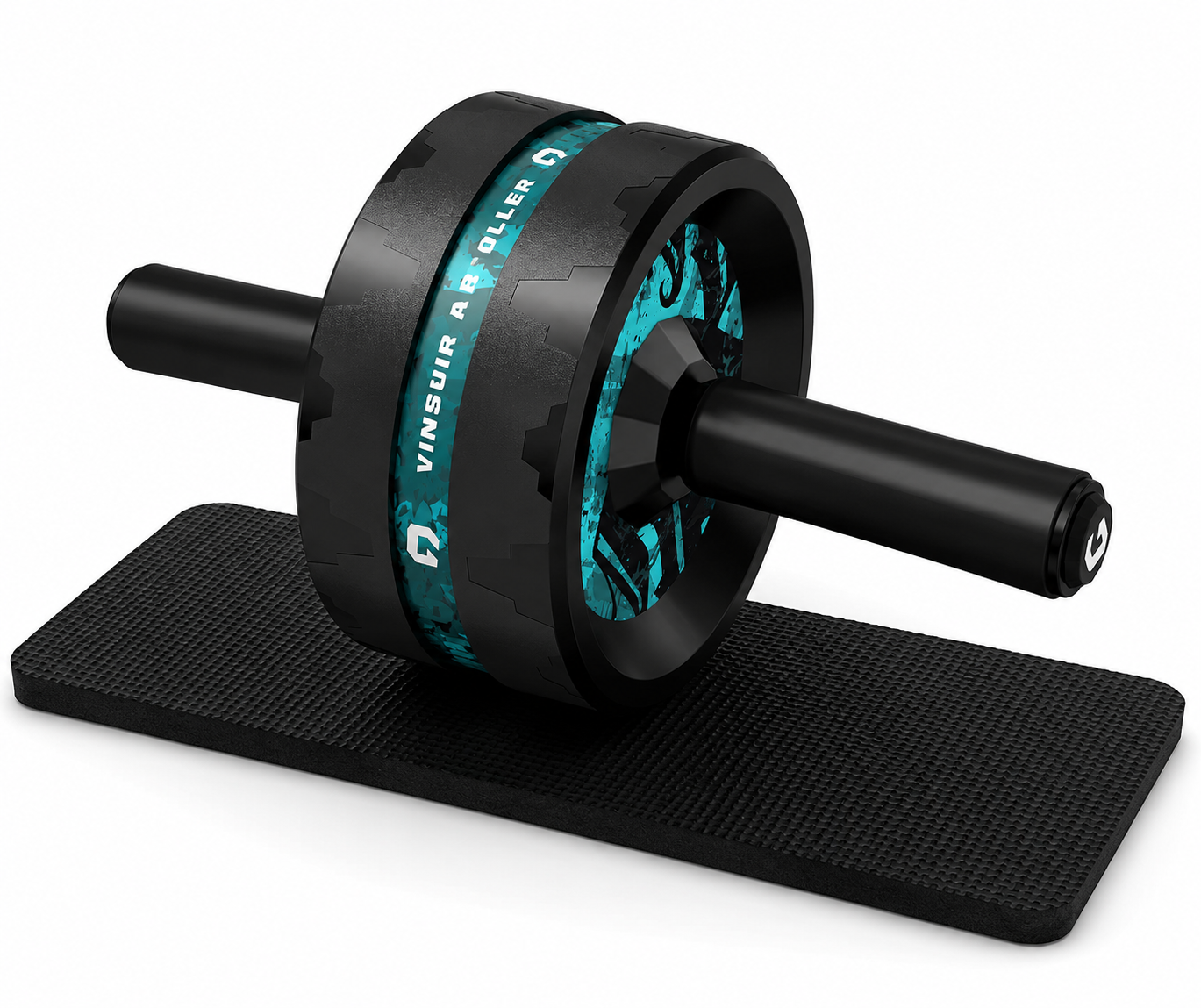 VINSGUIR - Rodillo Abdominal doble Rueda de Alta Resistencia con Almohadilla para Rodillas - Negro/Azul