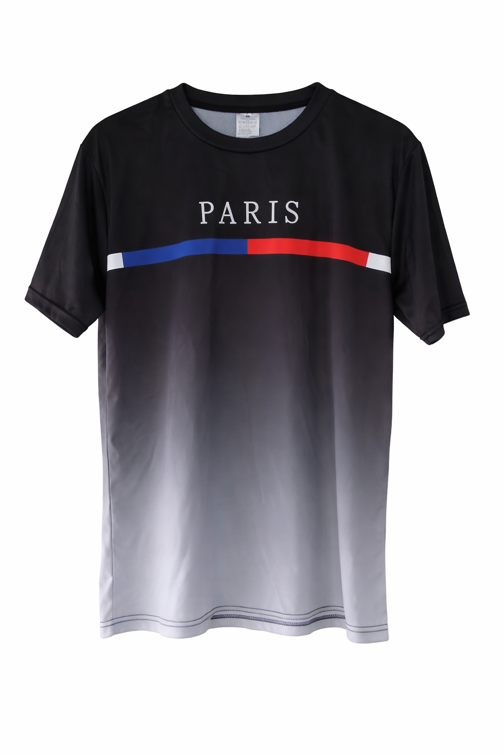 Camiseta Deportiva Casual PARIS Degradada Negra y Gris para Caballero  talla M proveedor local entrega inmediata