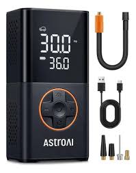 AstroAI - Inflador de Neumáticos Portátil Digital - Negro/Naranja