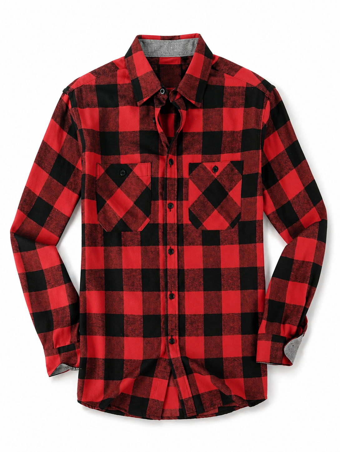 Alex Vando - Camisa para hombres con botones de franela de manga larga
