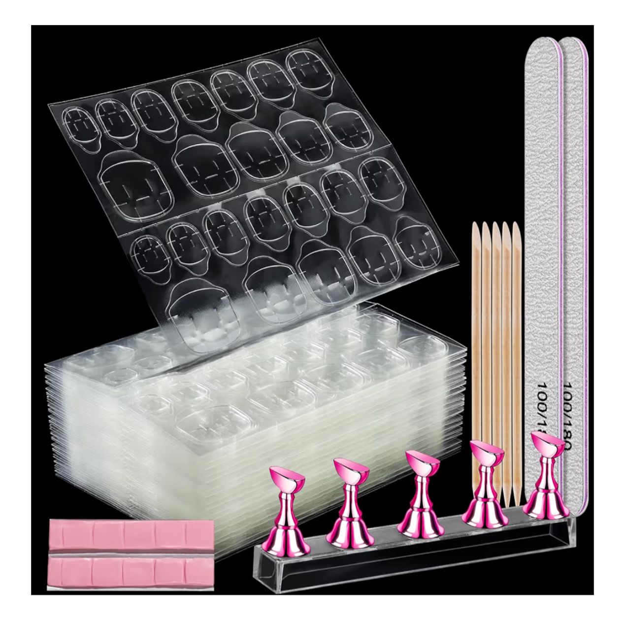 Kit de Moldes Dual Forms para Uñas - Transparente/Rosa
