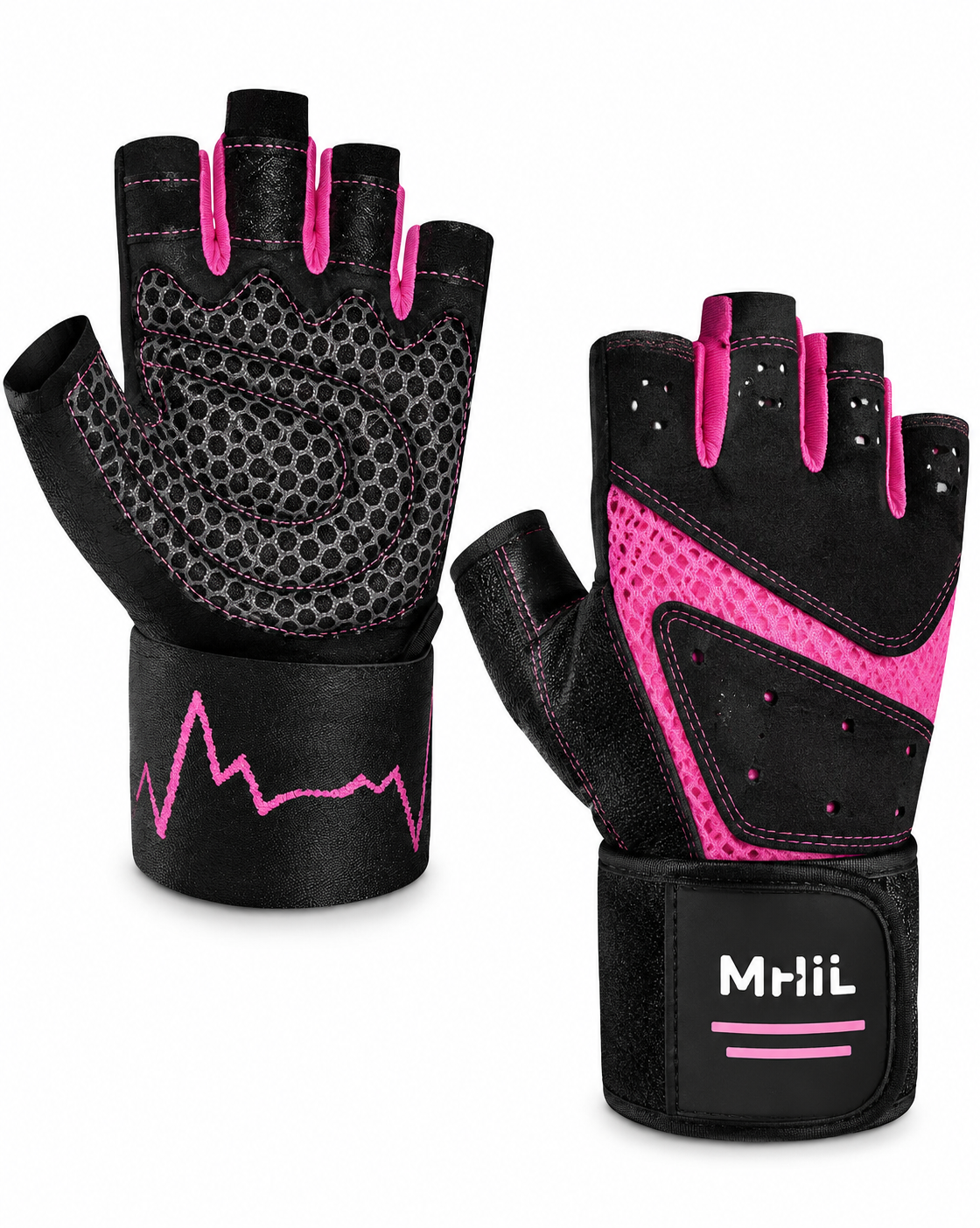 MHil - Guantes de Entrenamiento - Mujer (Negro/Rosa)