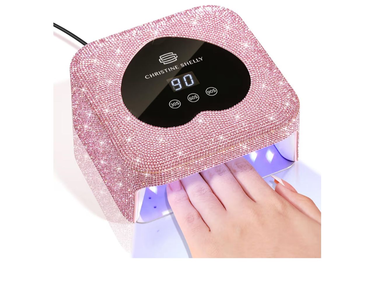 Christine Shelly - Lámpara UV/LED para uñas - Rosa con cristales 48 W