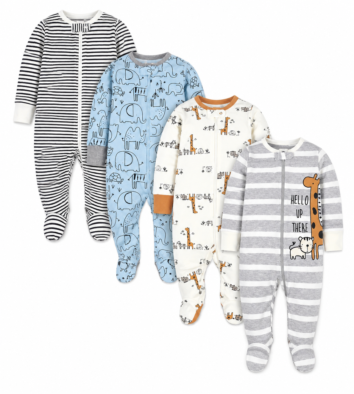 Gerber - Set de enterizos para bebé - Pack 4 piezas