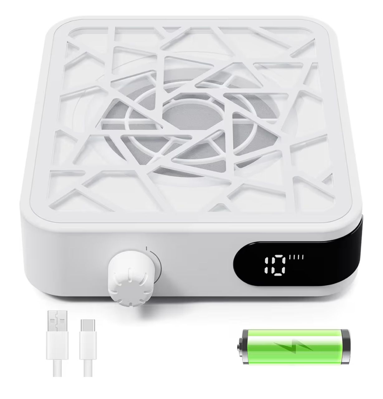 UNIWA- Aspirador de Polvo para Uñas Recargable - Blanco 6000RPM 10 MODOS