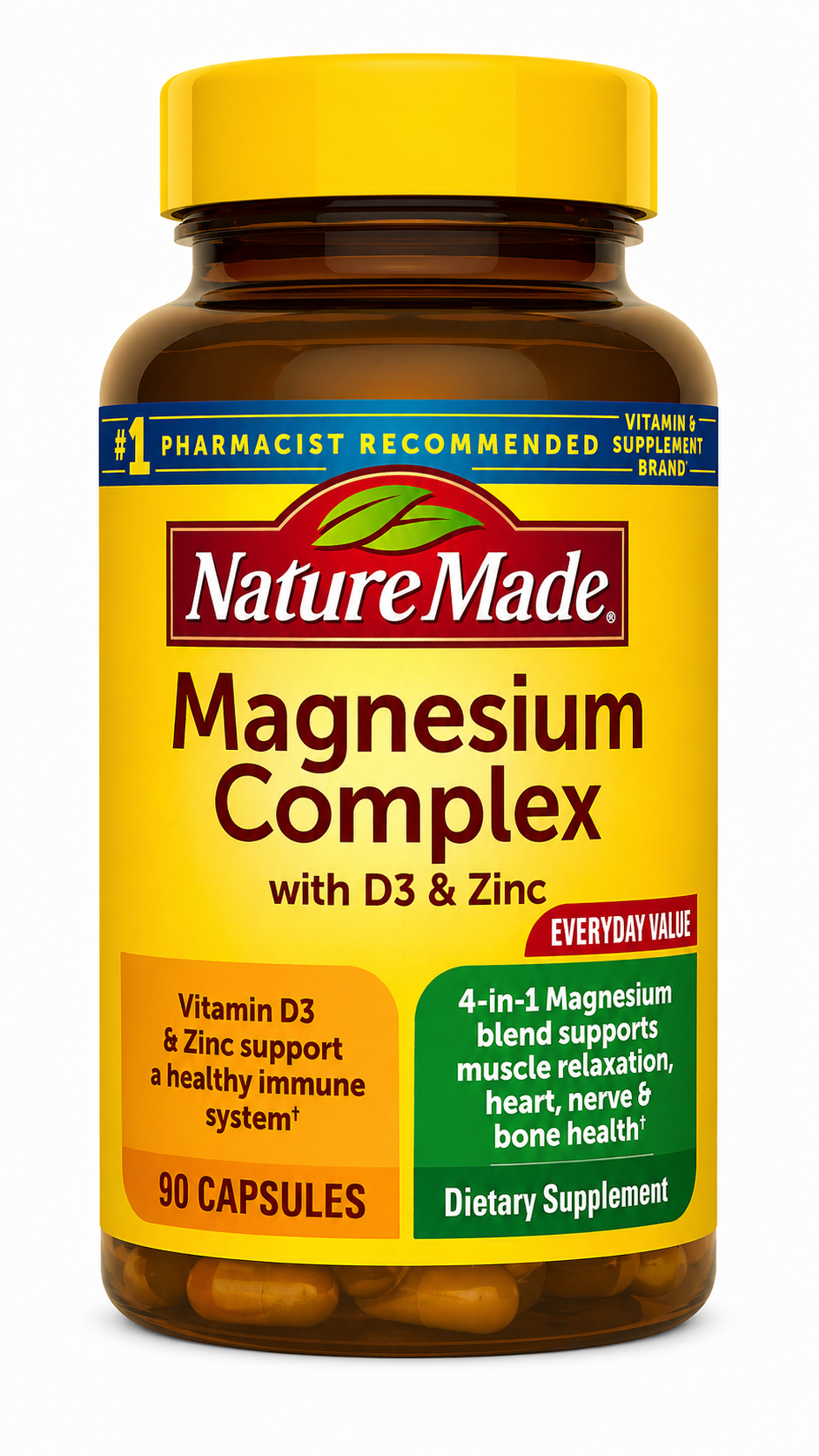 Nature Made - Magnesium Complex - with D3 & Zinc 90 Capsules
