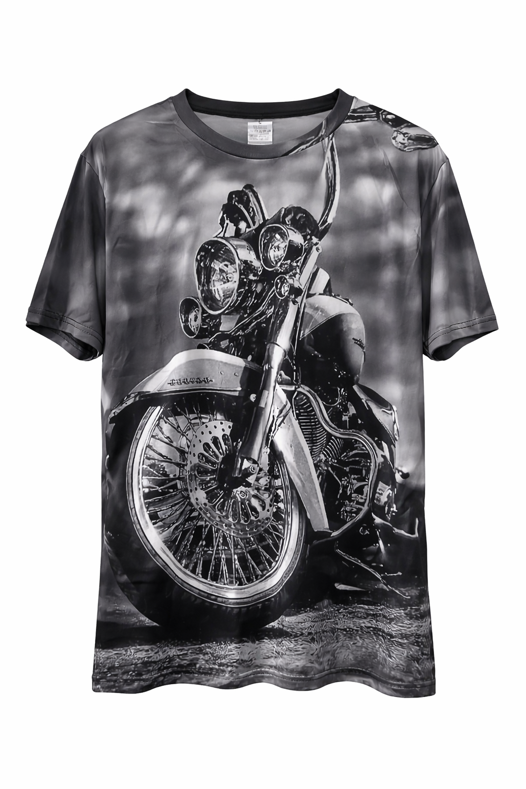 Camiseta Casual Estampado Motocicleta Vintage en Blanco y Negro para Caballero Talla L - proveedor local barquisimeto