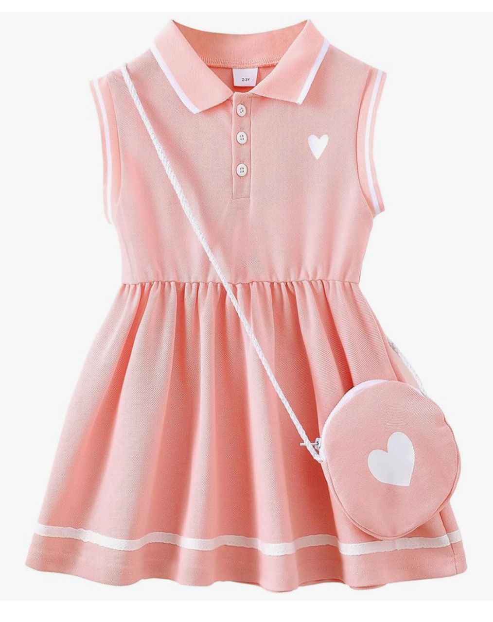 Vestido polo infantil - Rosa