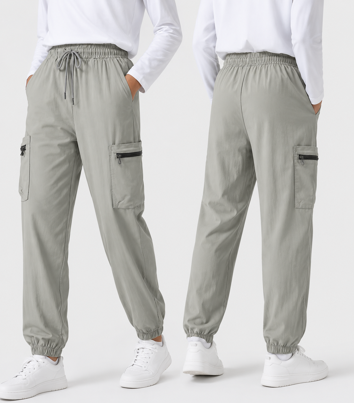 Pantalón Jogger Cargo - Gris Claro