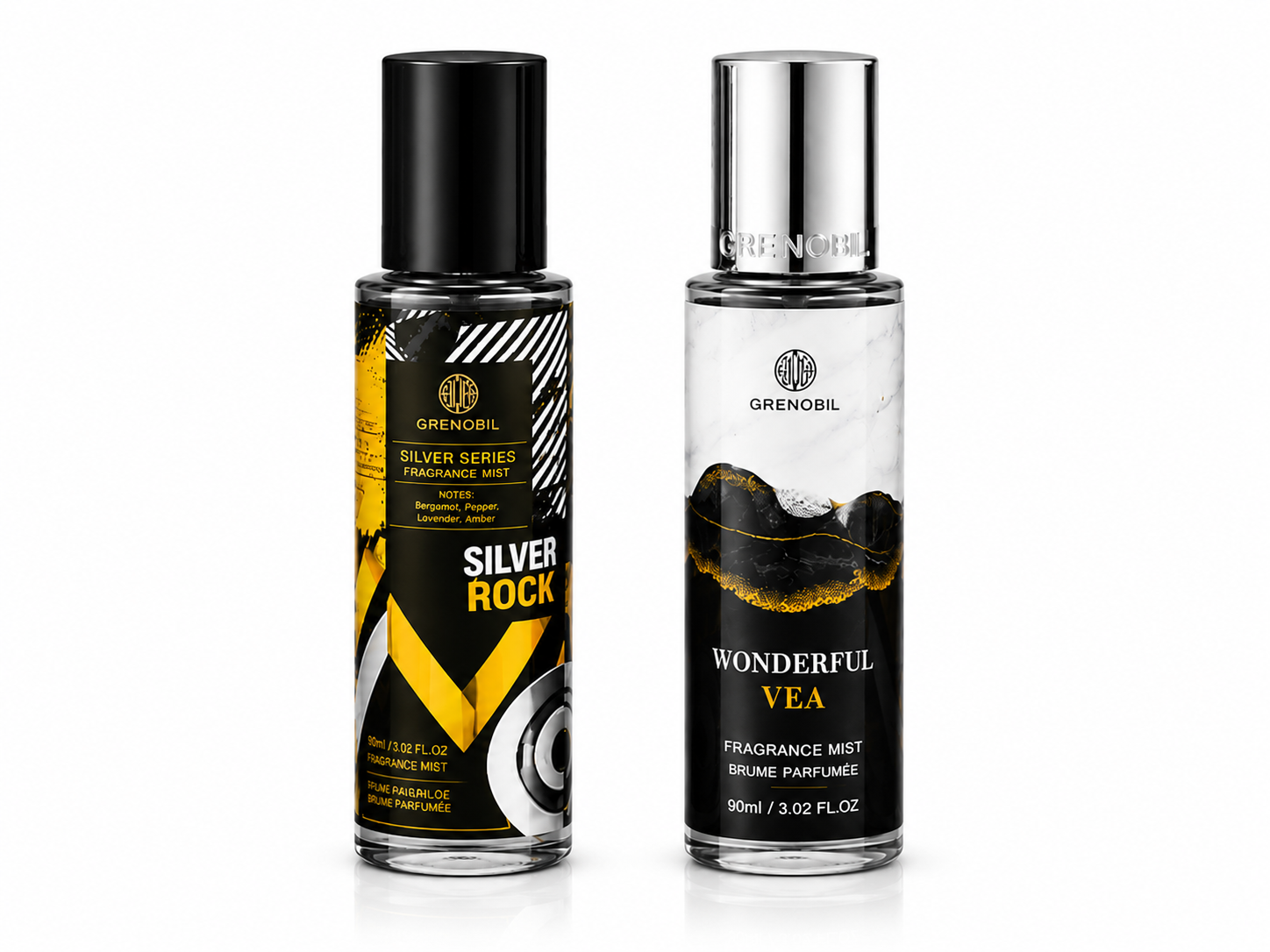 Grenobil - Fragrance Mist para hombre- Silver Rock y Wonderful VEA 90 ml- Pack x 2