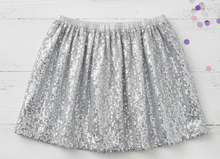 Falda Infantil Plateada tallas 4,5,6,7,8