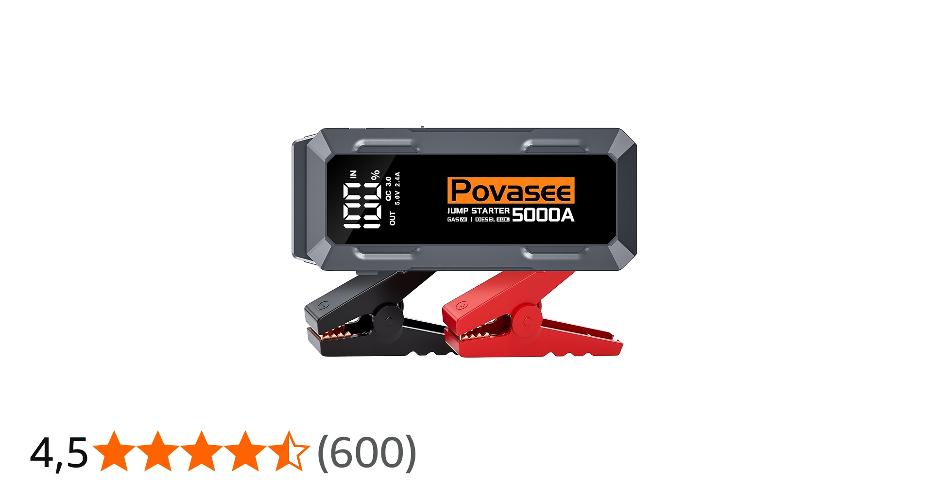 Povasee - Arrancador de Batería para vehiculo - 5000A