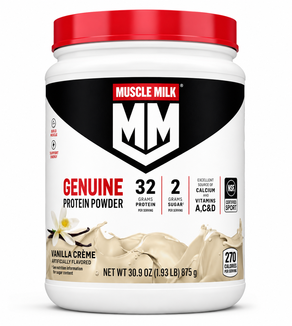 Muscle Milk - Genuine Protein Powder - Vanilla Crème - 875 g