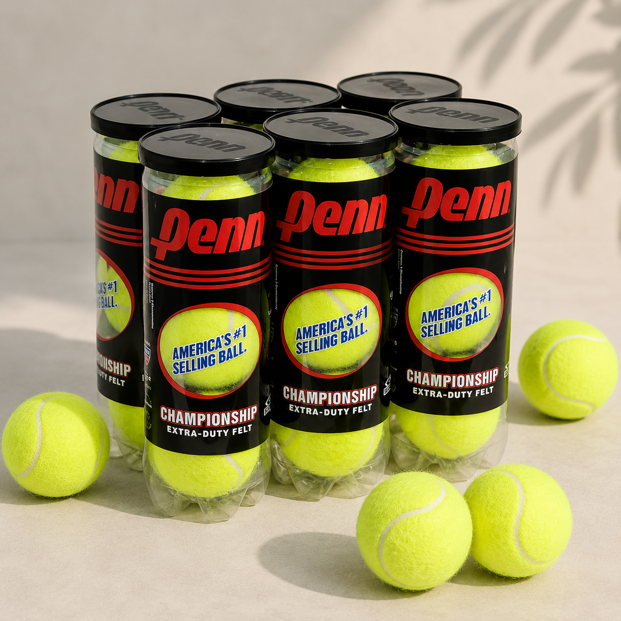 Penn - Pelotas de Tenis Championship - Extra-Duty - 6 latas (18 pelotas)