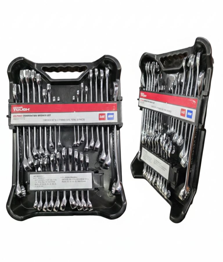 Juego de Llaves Combinadas Hyper Tough 35 Piezas SAE y Métricas – Set Profesional Mecánica Automotriz con Organizador