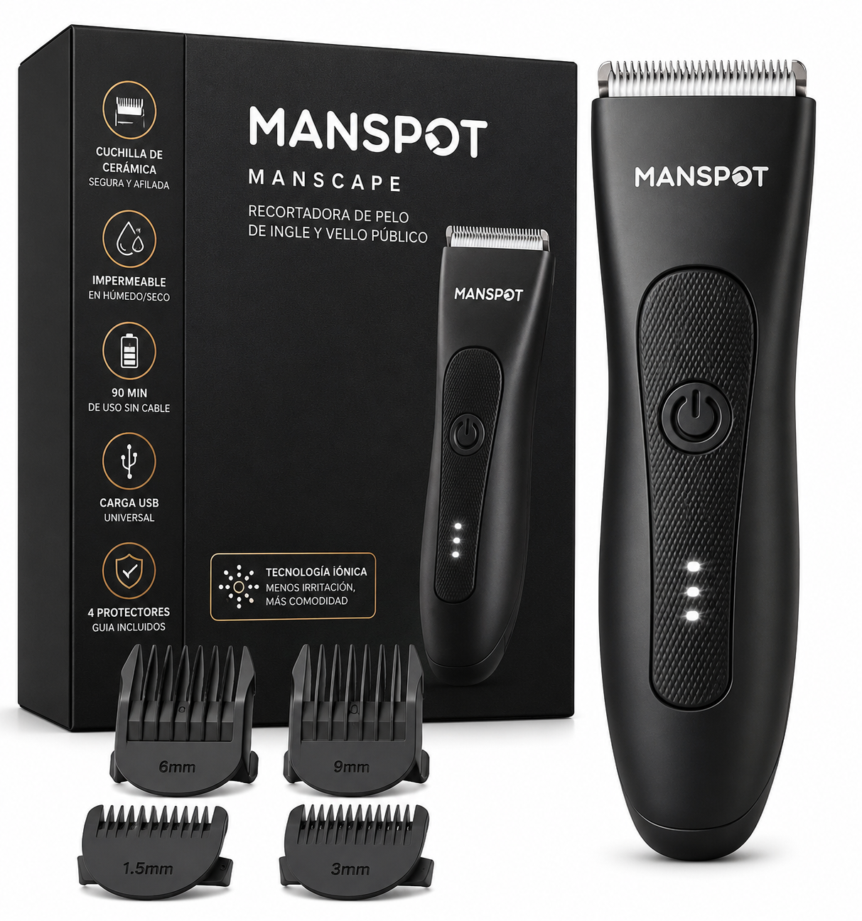 MANSPOT Manscape- Recortadora de Pelo Íntimo y Corporal para hombre