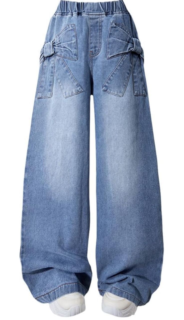 Jeans cargo wide leg - Azul denim
