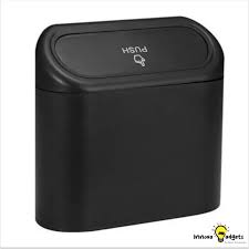 Sosolong - Mini Basurero con Tapa Push para autos - Negro con 45 bolsas incluidas