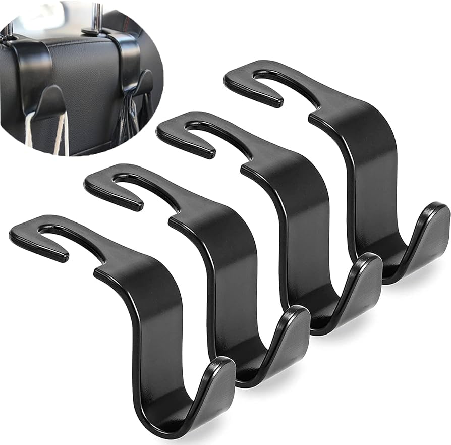Ganchos para reposacabezas de auto - Set de 4 negro