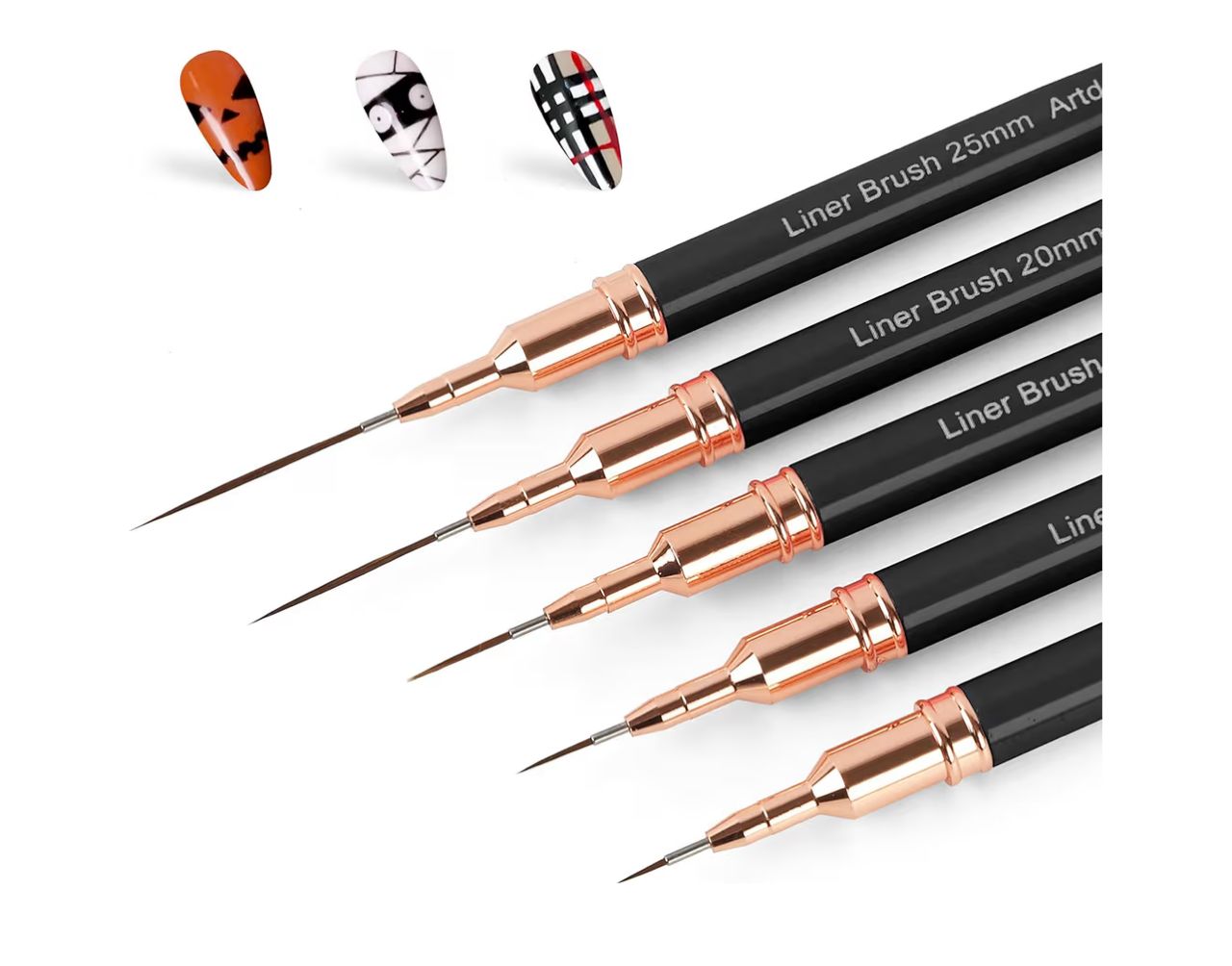 Set de Pinceles Liner para Nail Art - Negro