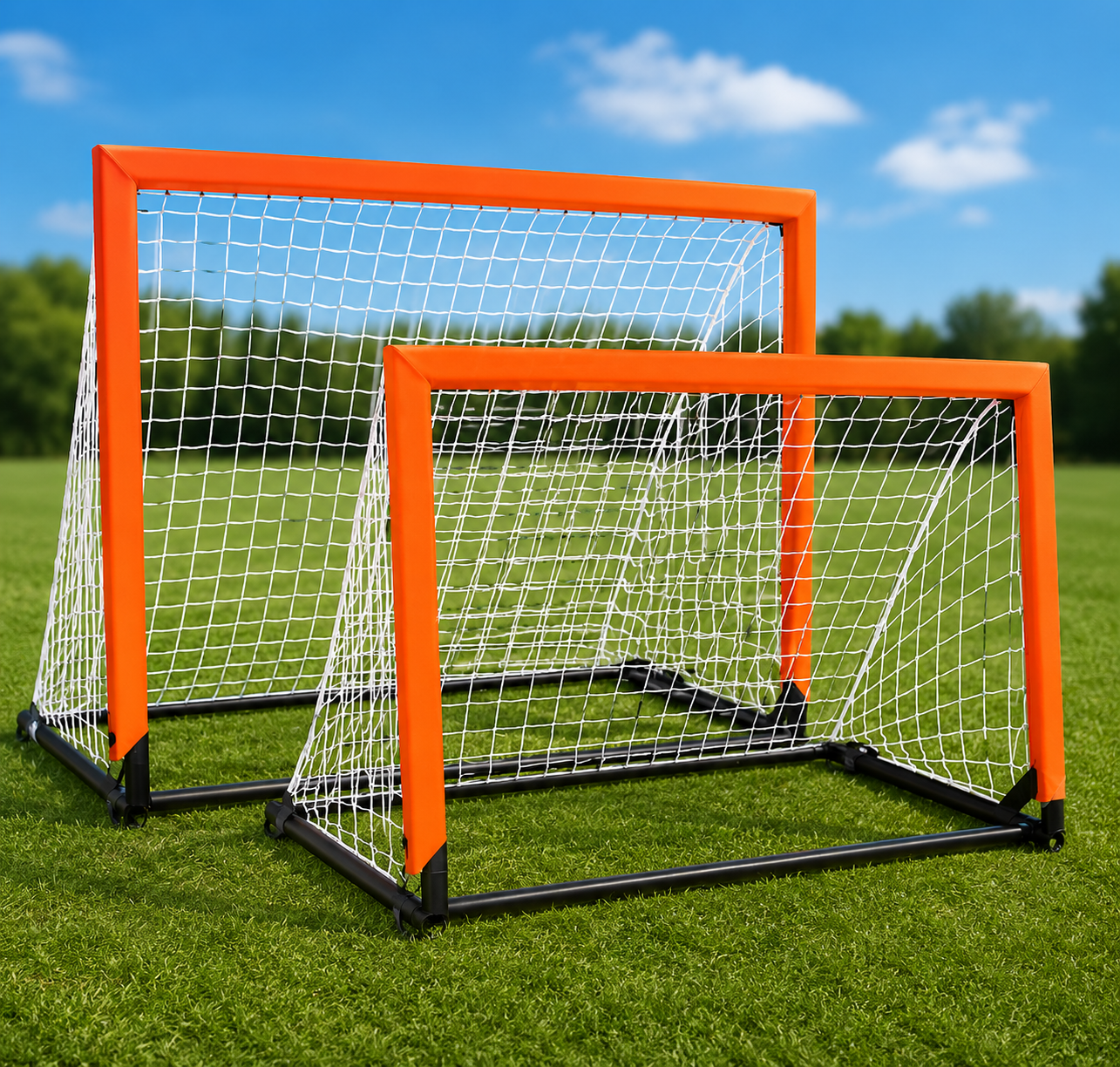 Porterías de Fútbol Portátiles - Set de 2 Naranja