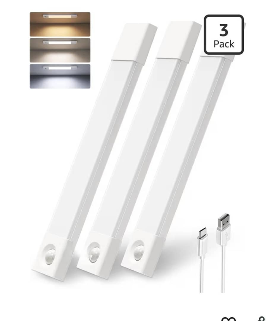 Luces LED Bajo Gabinete con Sensor - Pack de 3