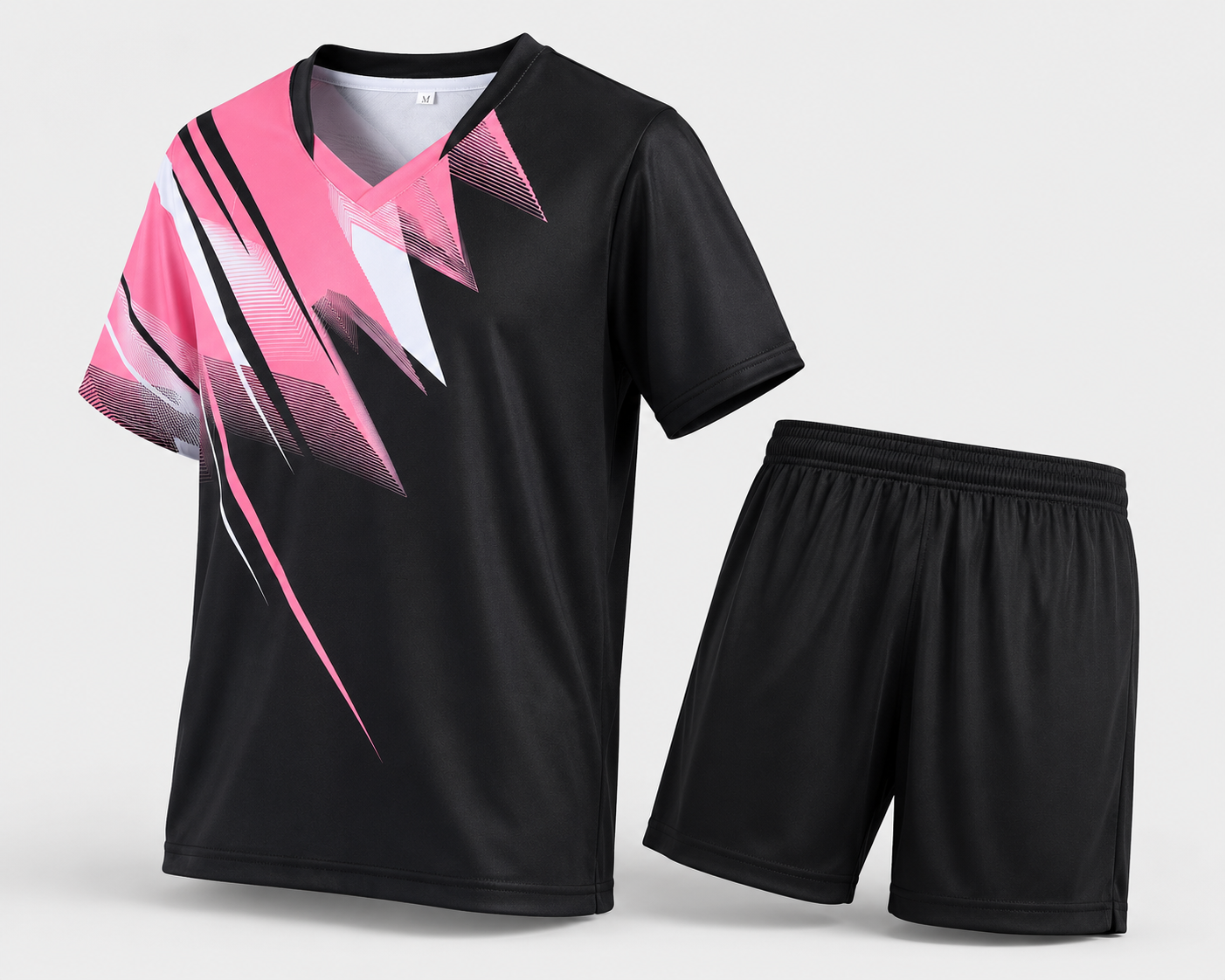 Conjunto Deportivo Camiseta y Short - Negro/Rosa
