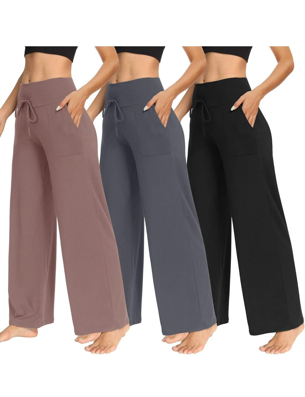 Pantalón Palazzo Deportivo para Mujer - Pack 3 Colores