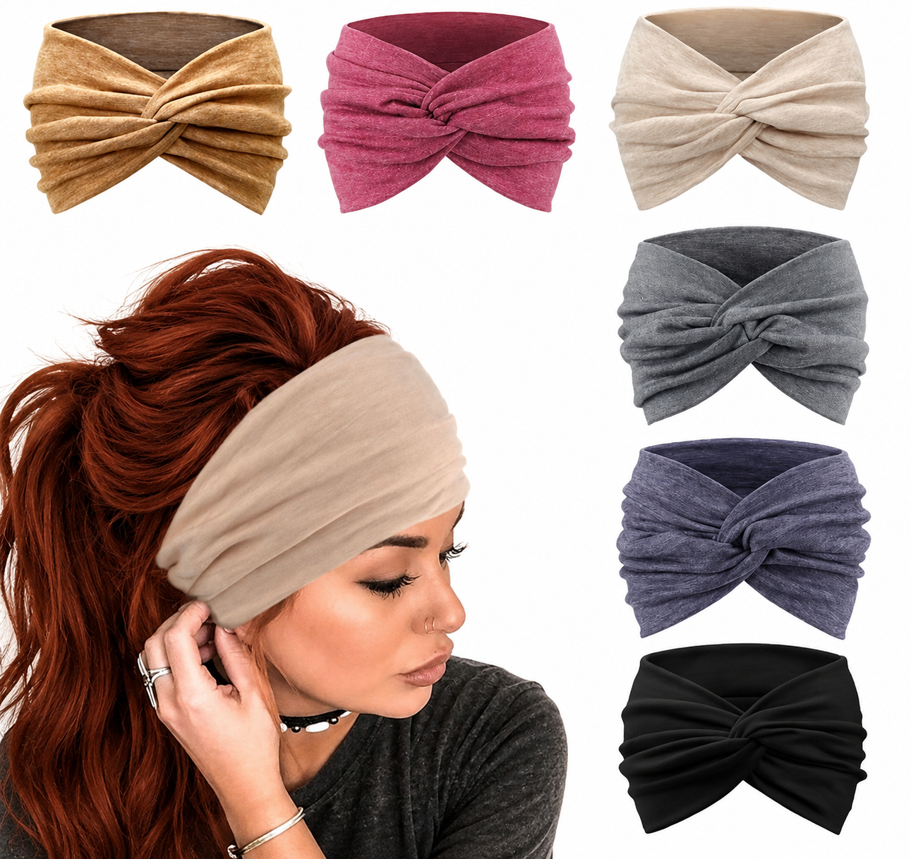 DRESHOW - Turbanteds Diademas Anchas - 6 Piezas Colores varios