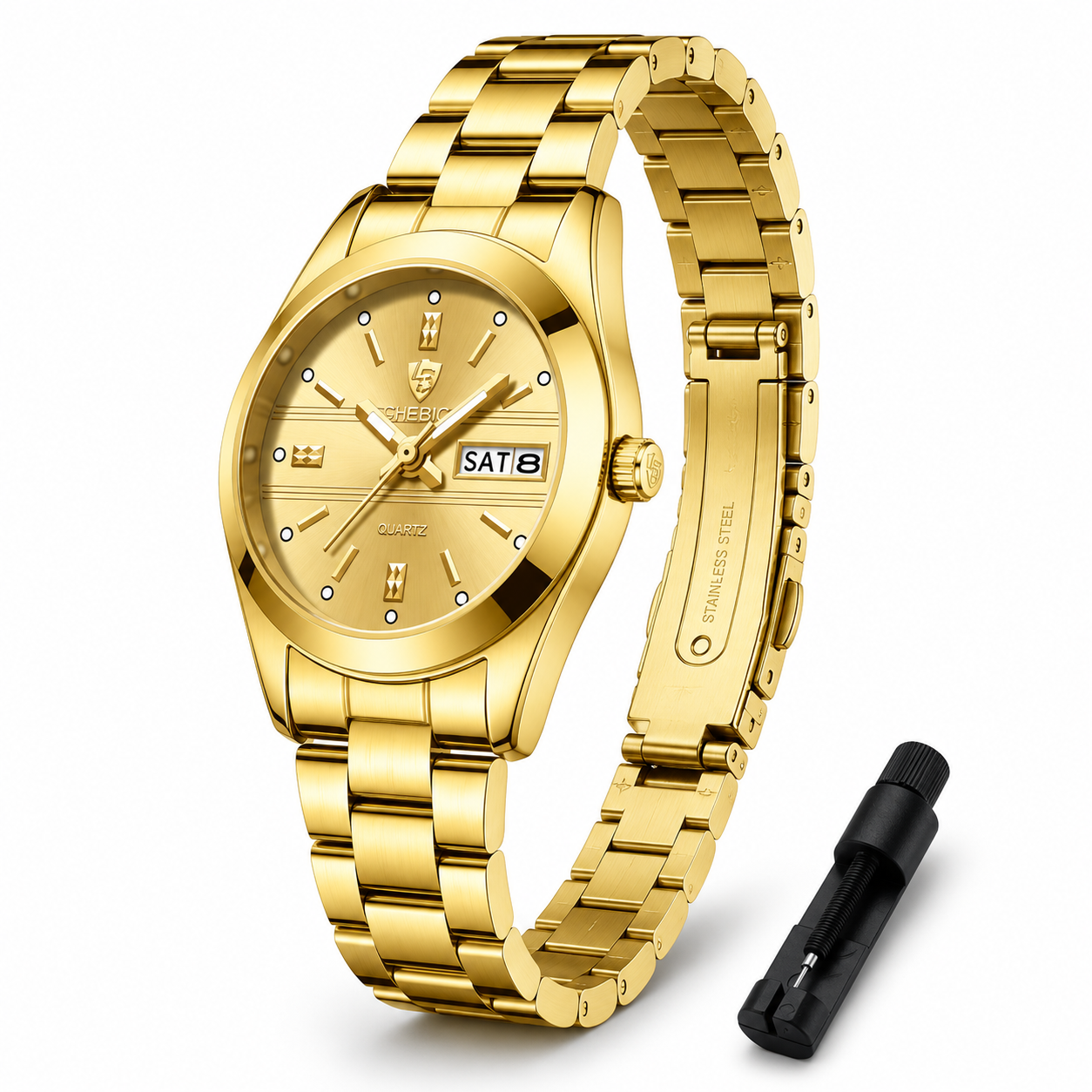 LIEBIG - Reloj  Analógicos de Cuarzo - Acero inoxidable e Impermeable - Dorado