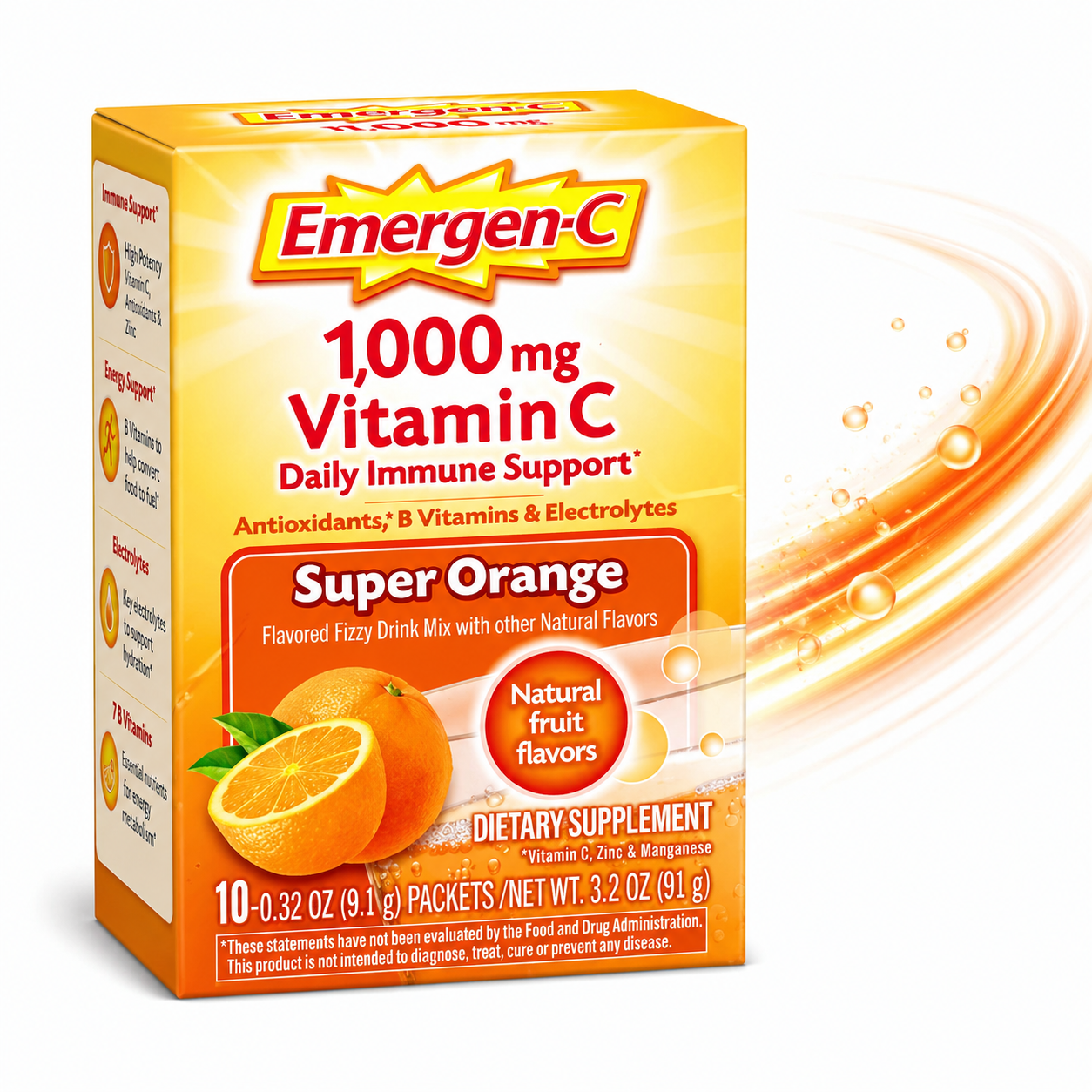 EMERGEN-C Vitamin C 1000 mg – Daily Immune Support (Super Orange)