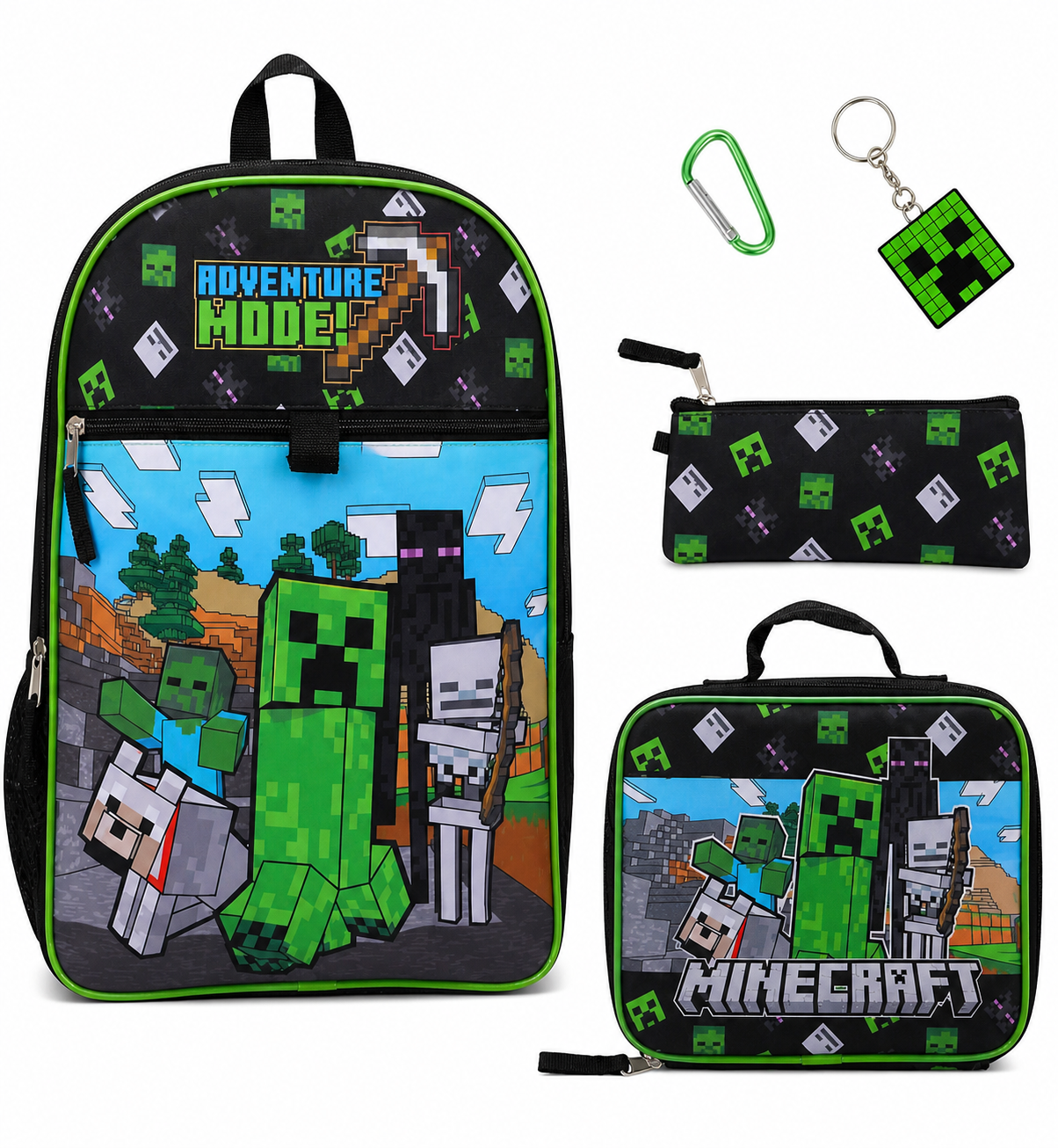 BIOWORLD Mochila Unisex  Minecraft  Adventure - Set 5 piezas