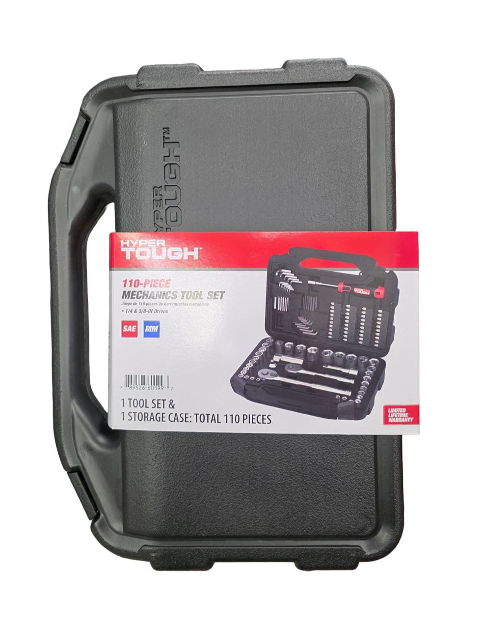 Juego de Herramientas Hyper Tough 110 Piezas SAE y Métricas – Kit Mecánico Completo con Dados, Ratchet y Estuche