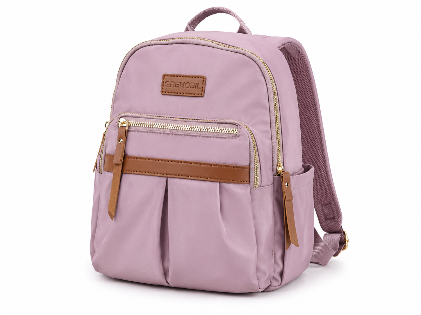 Grenobil - Mochila - Rosa con detalles dorados - (🚚Proveedor local)