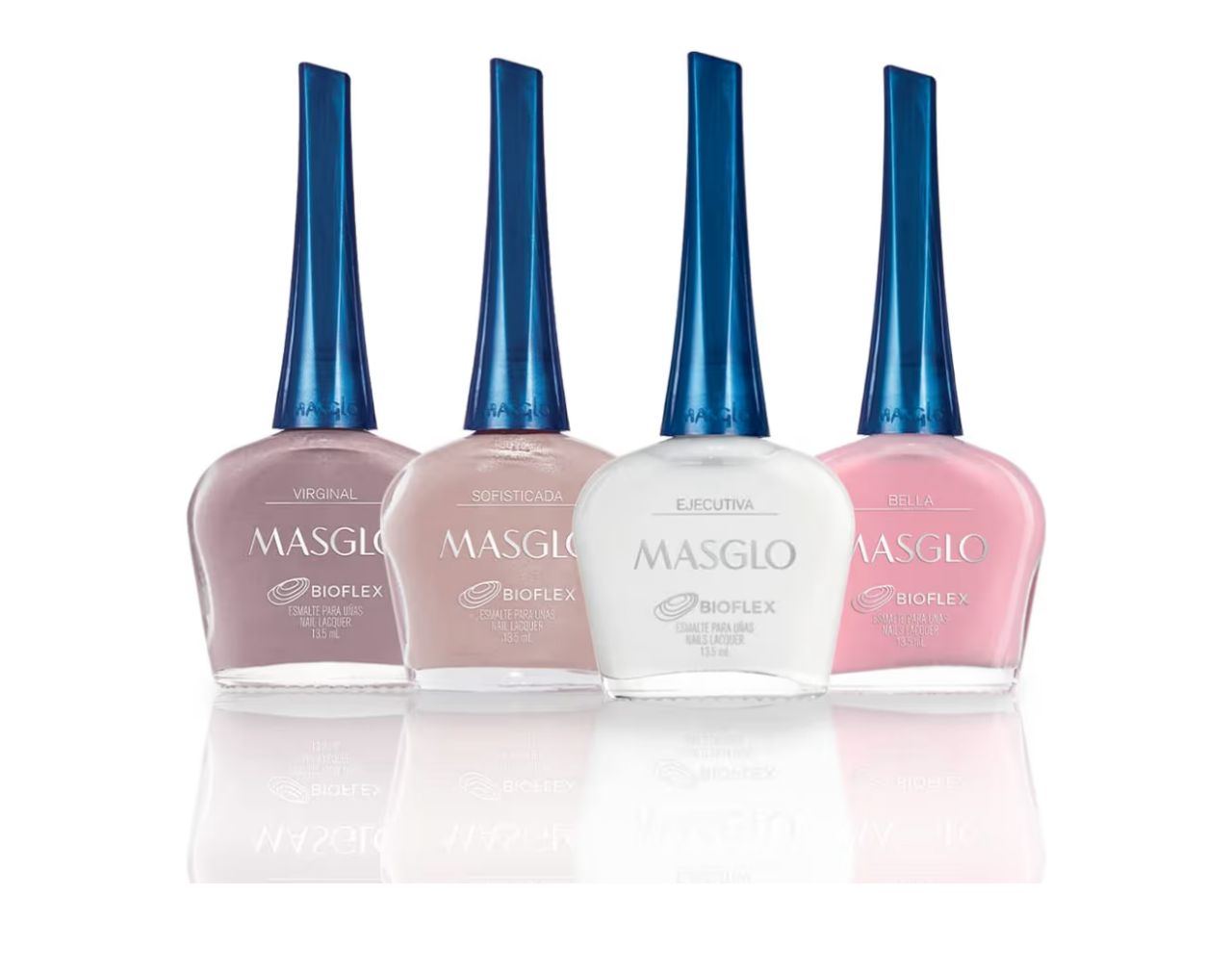 Masglo - Esmalte para Uñas Bioflex - Set Virginal, Sofisticada, Ejecutiva y Bella