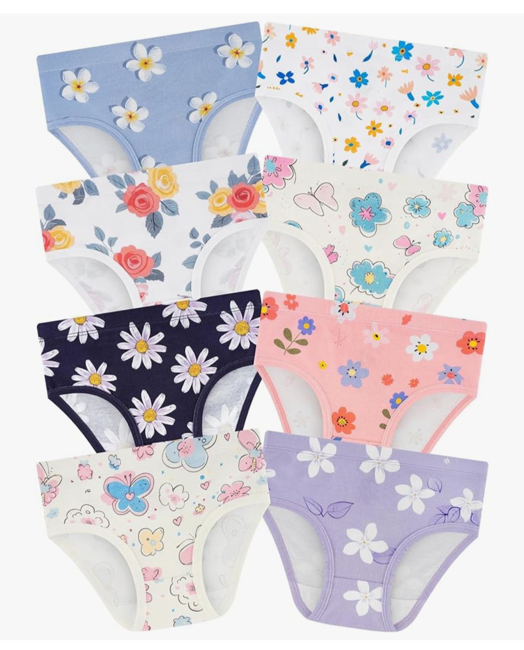 Panties Infantiles - Pack 8 Estampados Florales