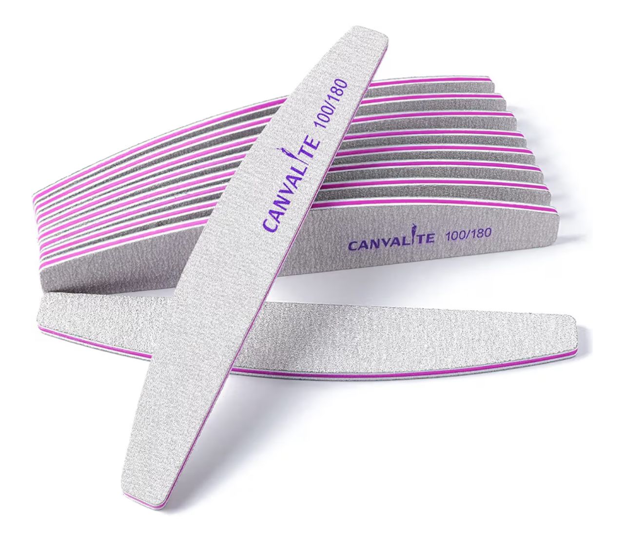 Canvalite - 10 Limas de uñas curva - Grano 100/180
