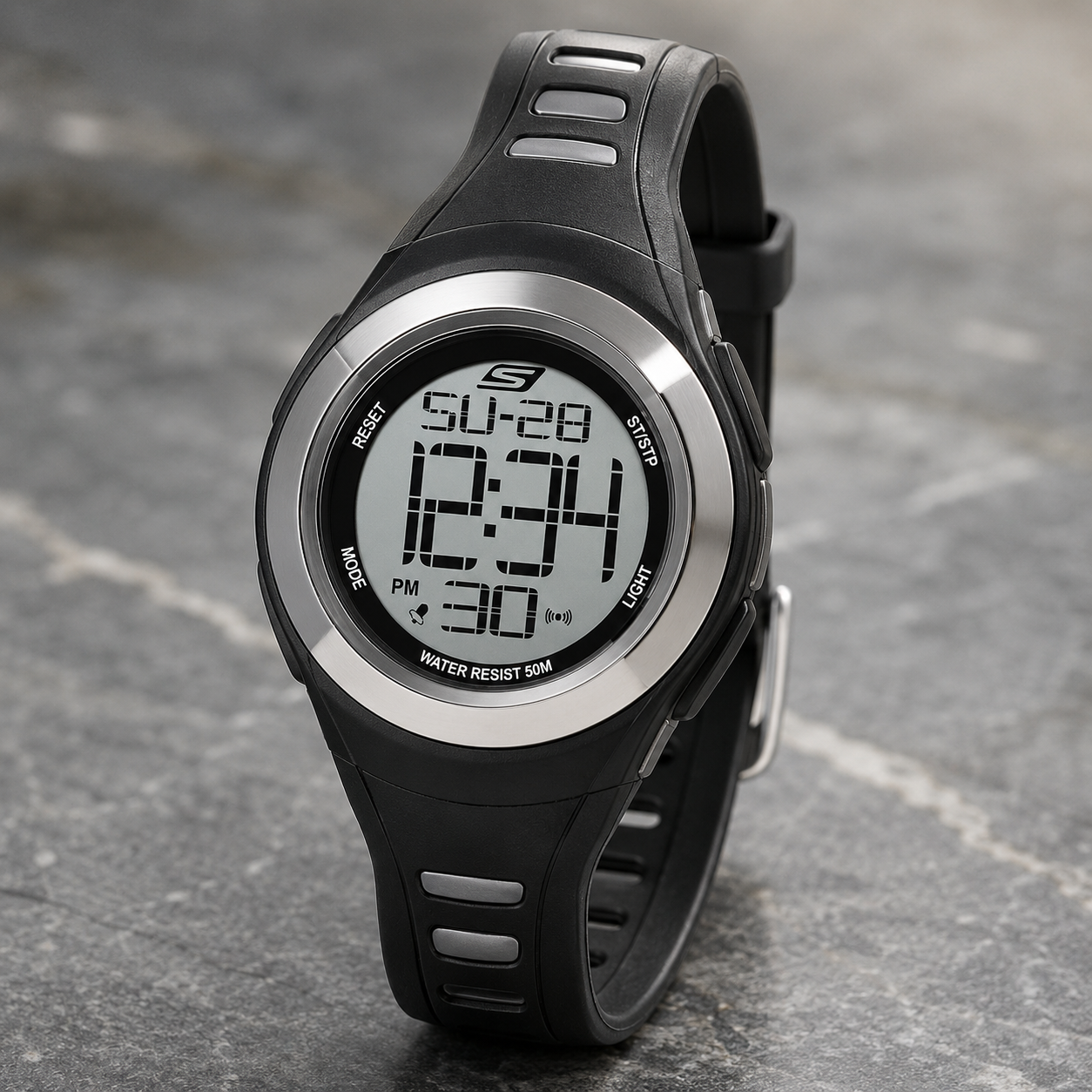 Skechers Tennyson - Reloj Cronógrafo Digital - Negro/Negro