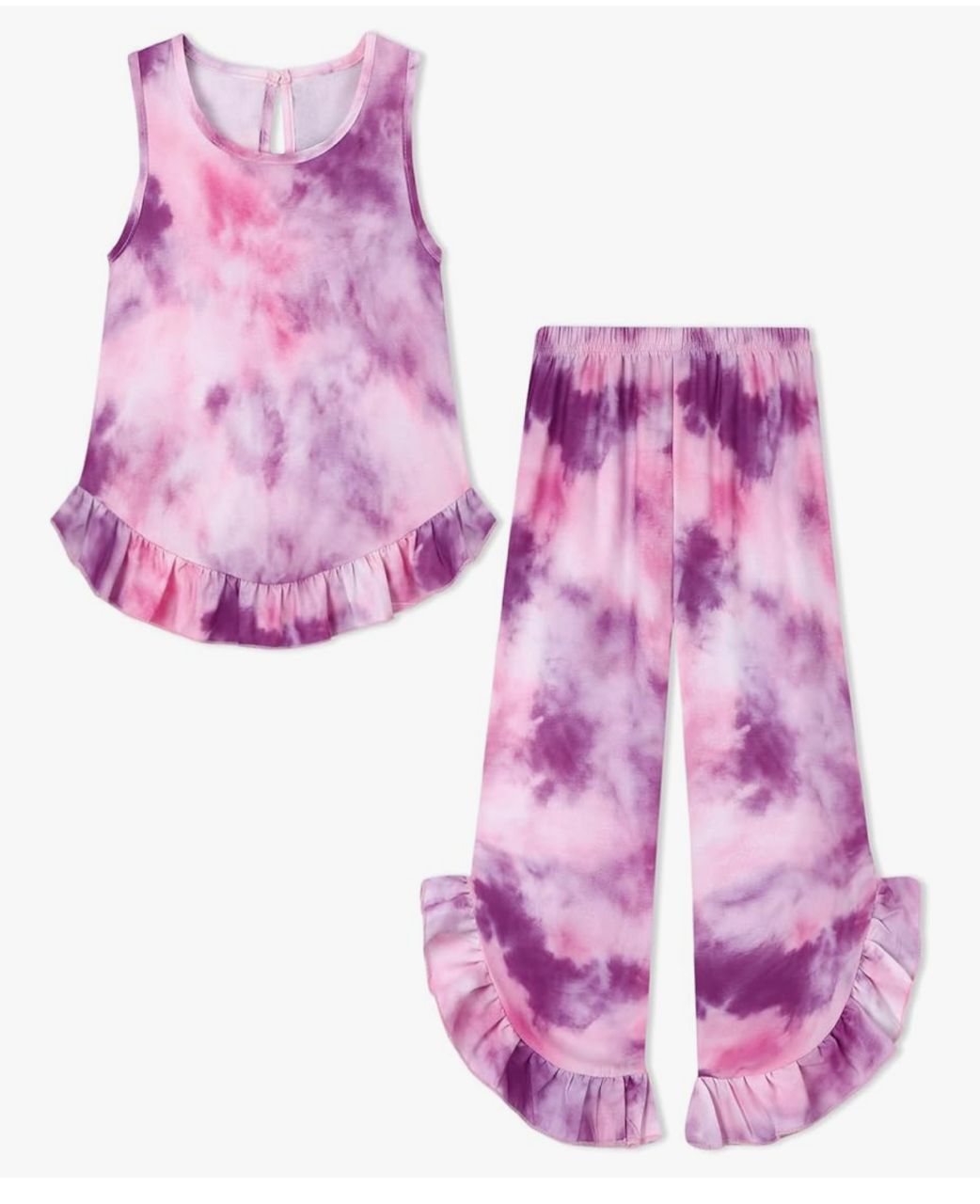 Coco&RaRa Conjunto Infantil Tie Dye con Volantes - Púrpura