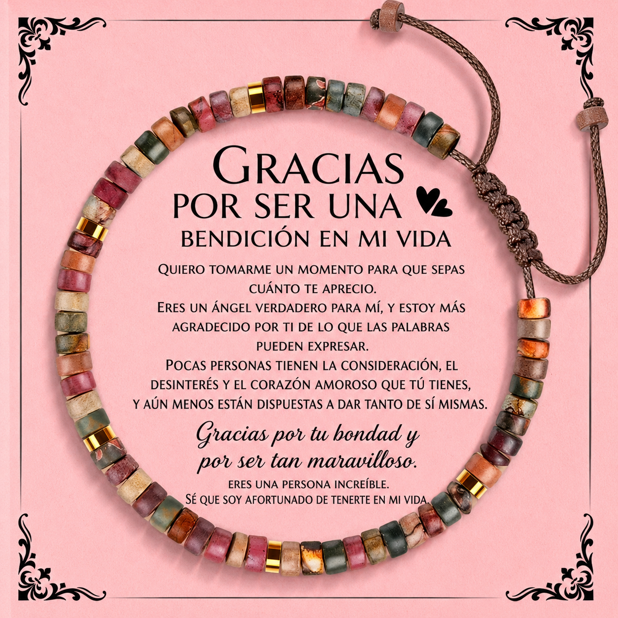 KLL - Pulsera de agradecimiento - Piedras naturales