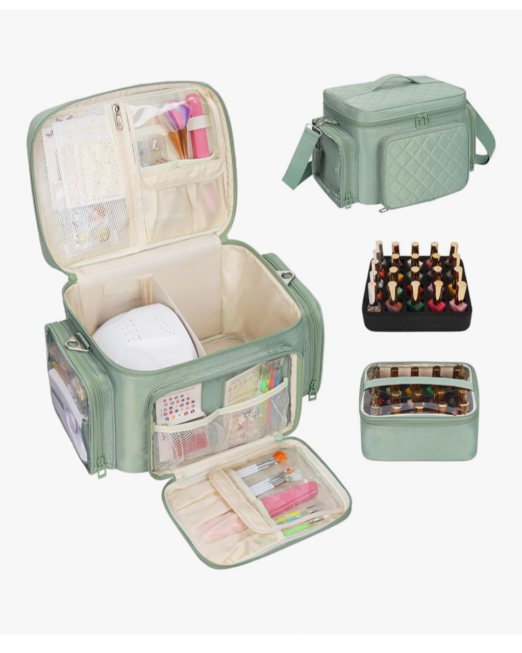 Maletín Organizador de Maquillaje y Uñas - Verde Menta