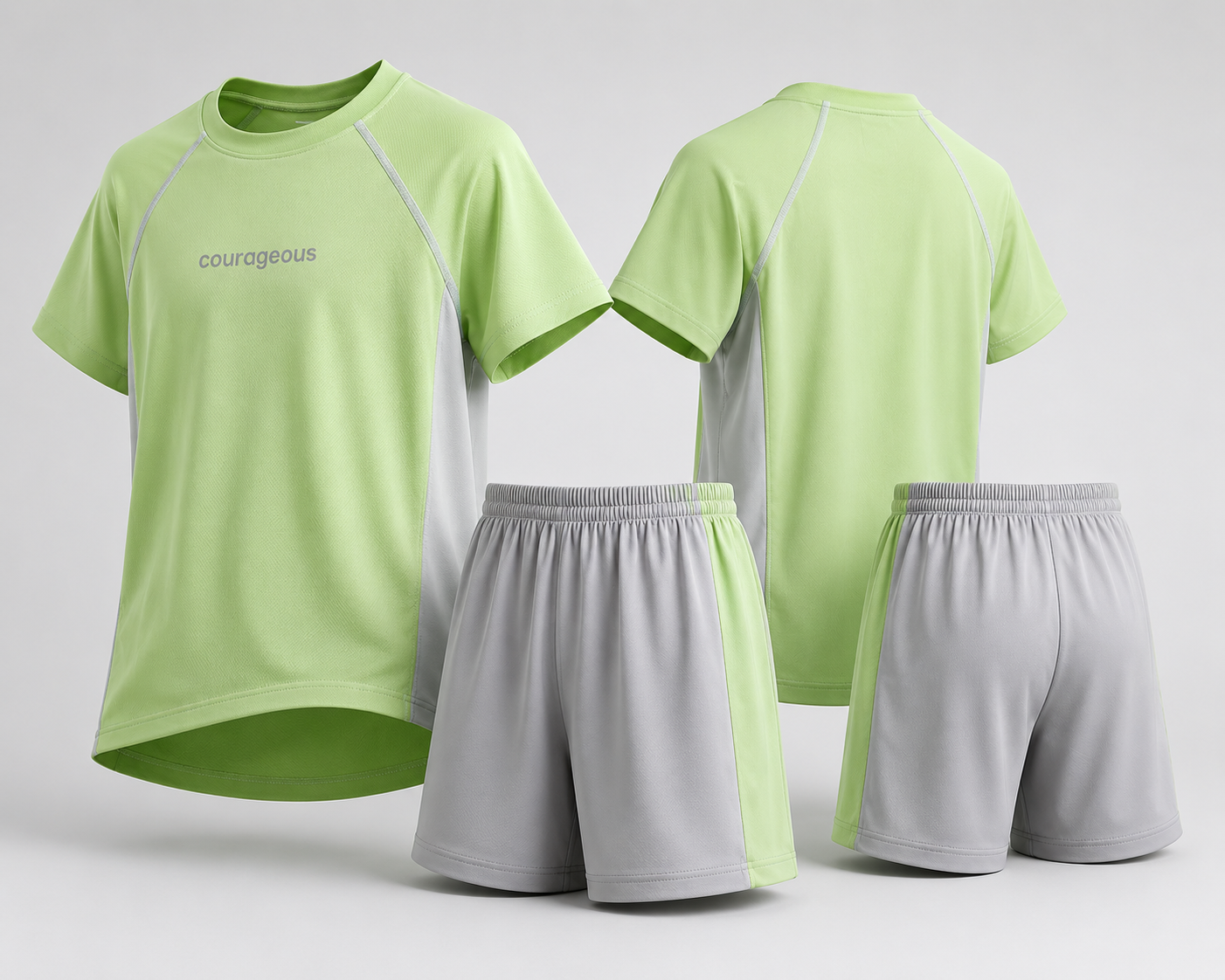 Corageous conjunto deportivo de dos piezas - Gris/Verde lima