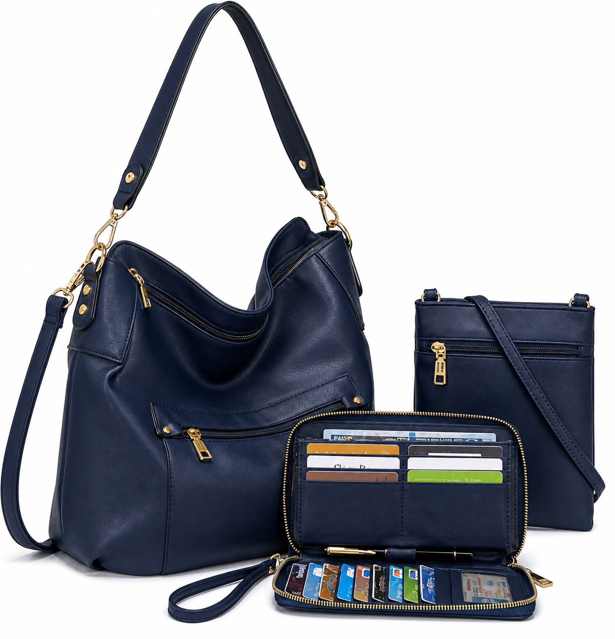 Large Crossbody Bags Ladies Shoulder set de 3 bolsos para mujer